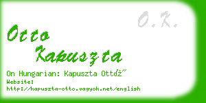 otto kapuszta business card